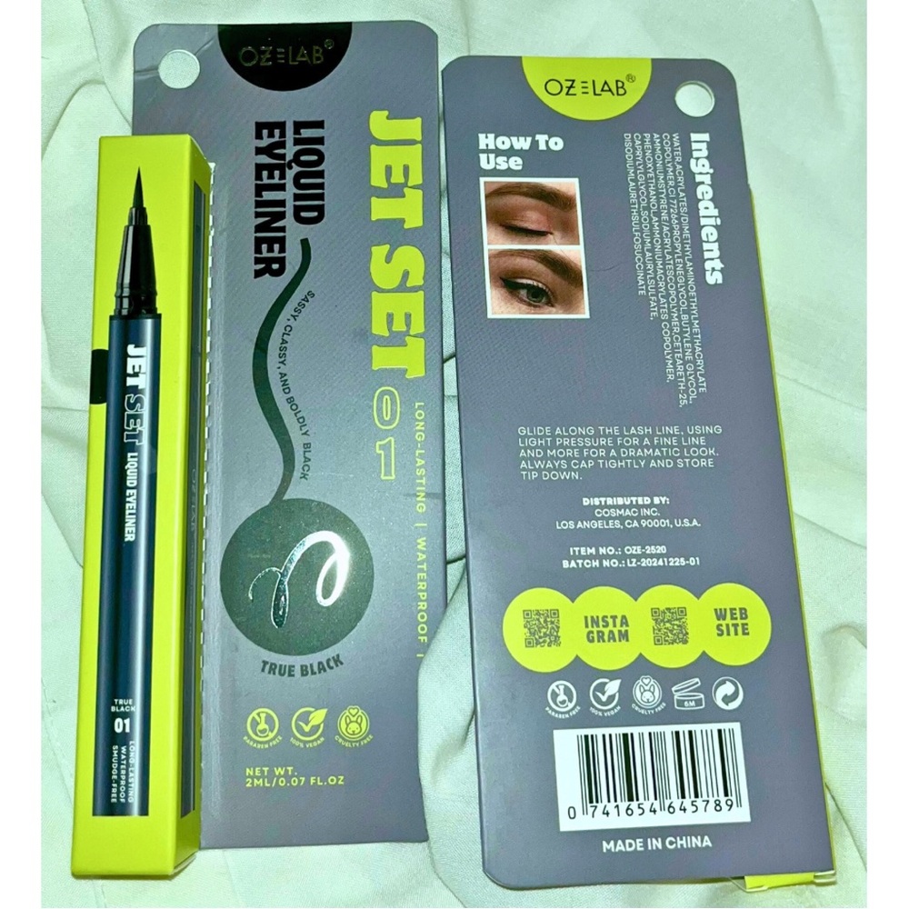 OZE LAB Jet Set Liquid Eyeliner – True Black
New, sealed in original packaging